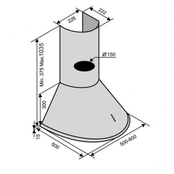 Вытяжка кухонная VENTOLUX CAPRI 50 INOX -
                                                        Фото 2