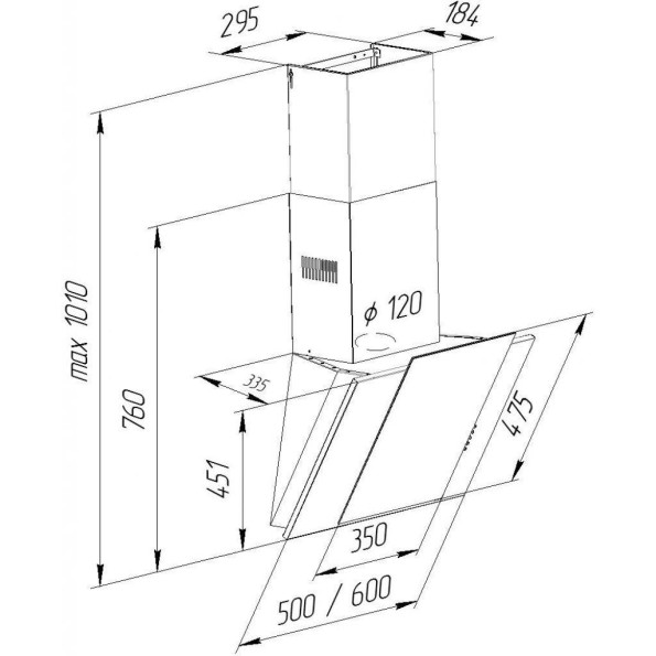 Вытяжка кухонная PYRAMIDA NR-MV 60 M BL -
                                                        Фото 8