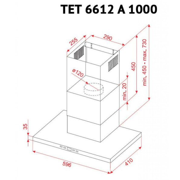 Вытяжка кухонная PERFELLI TET 6612 A 1000 I LED -
                                                        Фото 10