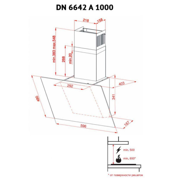 Вытяжка кухонная PERFELLI DN 6642 A 1000 IV LED -
                                                        Фото 7