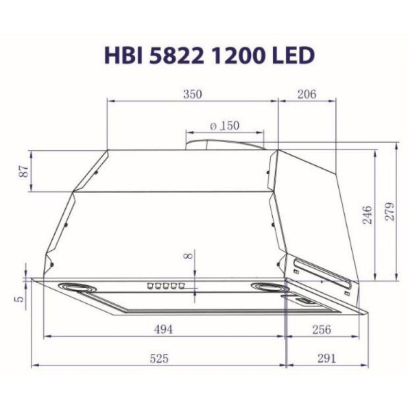 Вытяжка кухонная MINOLA HBI 5822 WH 1200 LED -
                                                        Фото 8