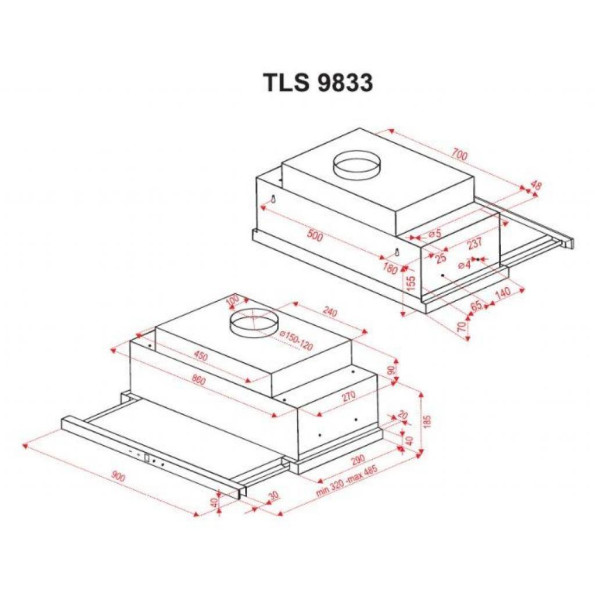 Вытяжка кухонная PERFELLI TLS 9833 BL LED Strip -
                                                        Фото 11
