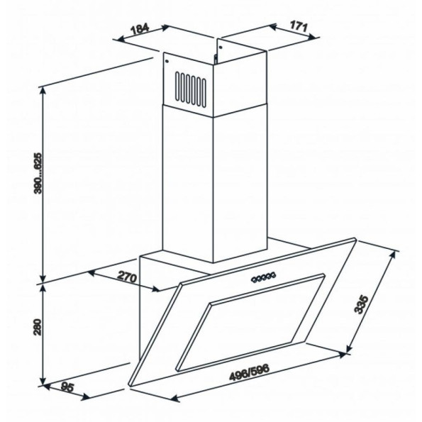 Вытяжка кухонная ELEYUS VERTICAL 700 60 BL -
                                                        Фото 8