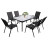 Набір садових меблів прямокутний стіл та 6 стільців із текстилену Чорний