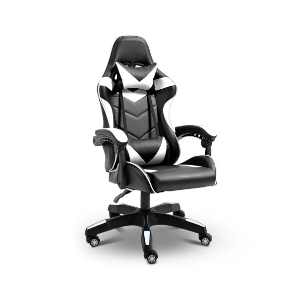 Геймерське крісло спортивне з білим подушками