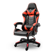 Геймерське крісло з подушками для ПК червоне