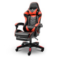 Геймерське крісло з підставкою для ніг для ПК червоне
