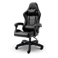Геймерське крісло з подушками для ПК чорне