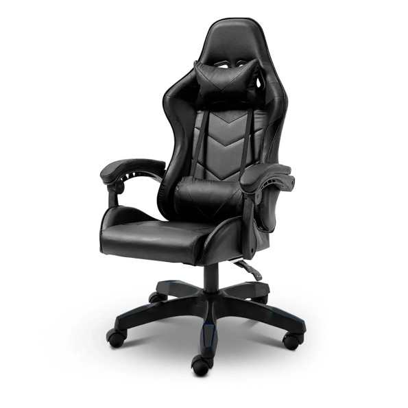 Геймерське крісло з подушками для ПК чорне