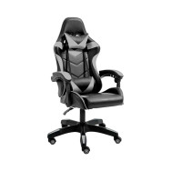 Геймерское кресло для пк с подушками раскладное серое