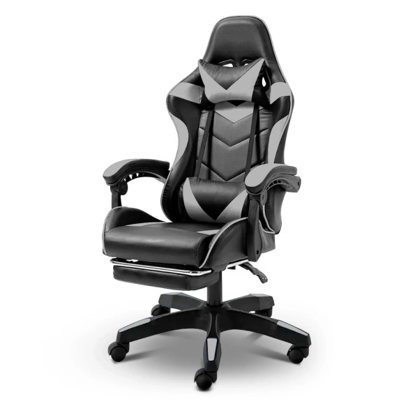 Геймерське з підставкою для ніг для ПК вдома сіре