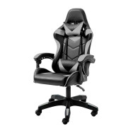 Геймерське крісло з подушками для ПК вдома сіре