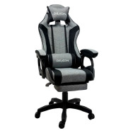 Геймерське крісло з підставкою для ніг із тканини темно-сіре