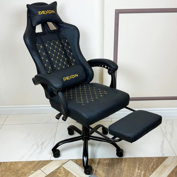 Геймерське крісло з підставкою для ніг з екошкіри. -
                                                        Фото 4