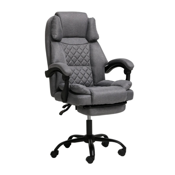 Компьютерное кресло из ткани усиленное темно-серое