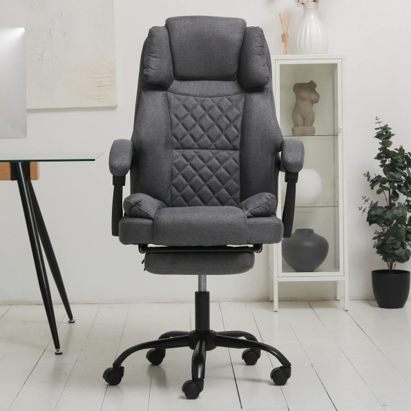 Компьютерное кресло из ткани усиленное темно-серое -
                                                        Фото 3