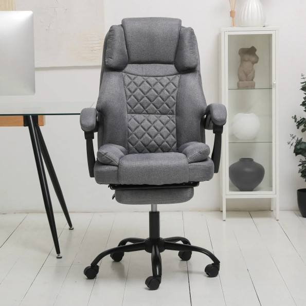 Компьютерное кресло из ткани усиленное серое -
                                                        Фото 3