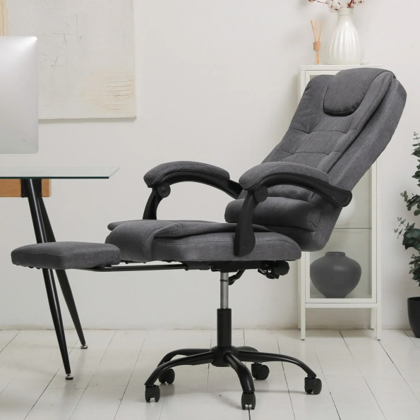 Офисное кресло из ткани усиленное темно-серое -
                                                        Фото 4