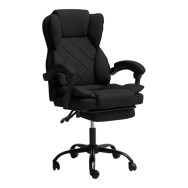 Компьютерное кресло с эко-кожи усиленное черное