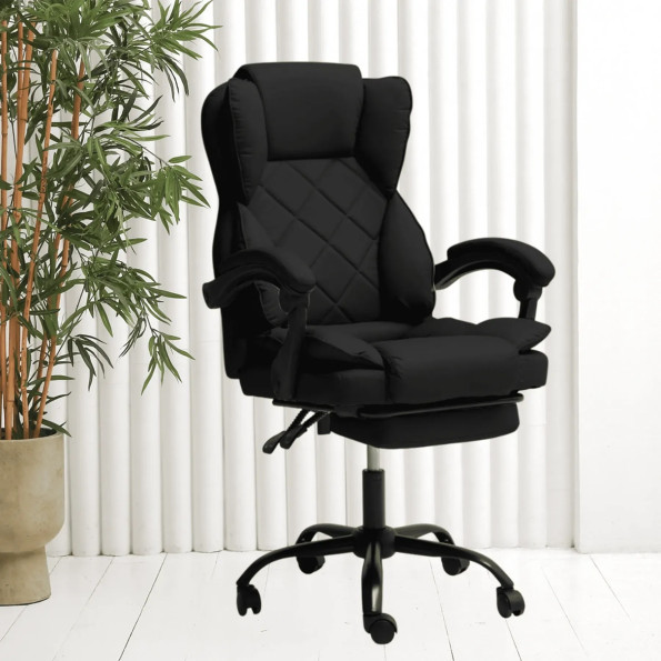 Компьютерное кресло с эко-кожи усиленное черное -
                                                        Фото 2