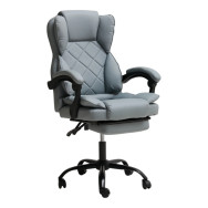 Компьютерное кресло с эко-кожи усиленное серое