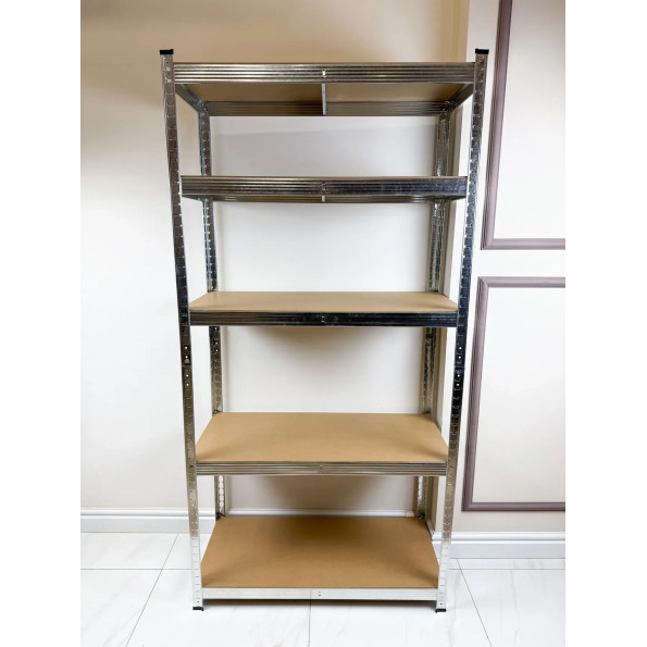 Стеллаж металлический 180х65х40см ЦИНК 5 полок МДФ БОНА оптима для дома, кладовки, на балкон -
                                                        Фото 7