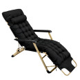 Шезлонг з подушкою-підголівником та матрасом Чорний