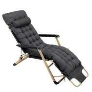 Шезлонг з подушкою-підголівником та матрасом Темно-сірий