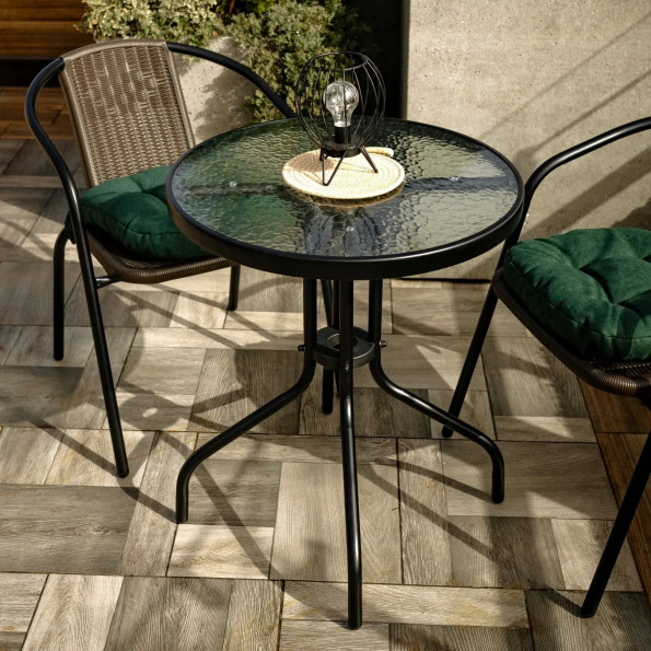 Стіл садовий круглий 60 см чорний -
                                                        Фото 2