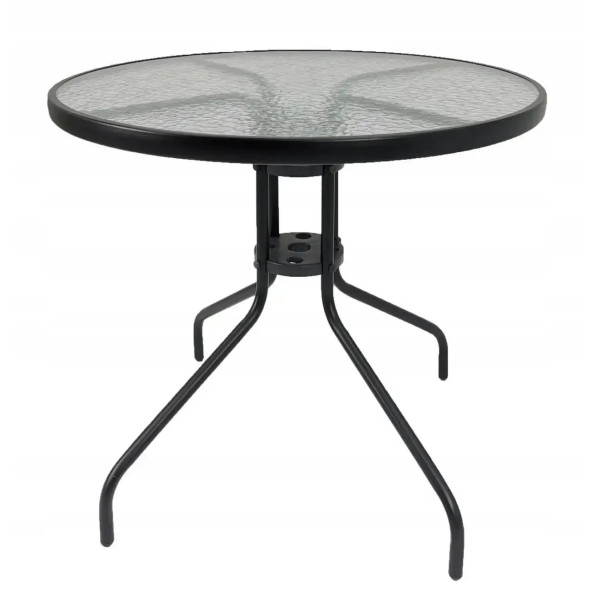 Стіл садовий круглий 80 см чорний