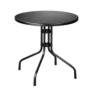 Стіл садовий круглий 60 см, повністю сталевий, чорний