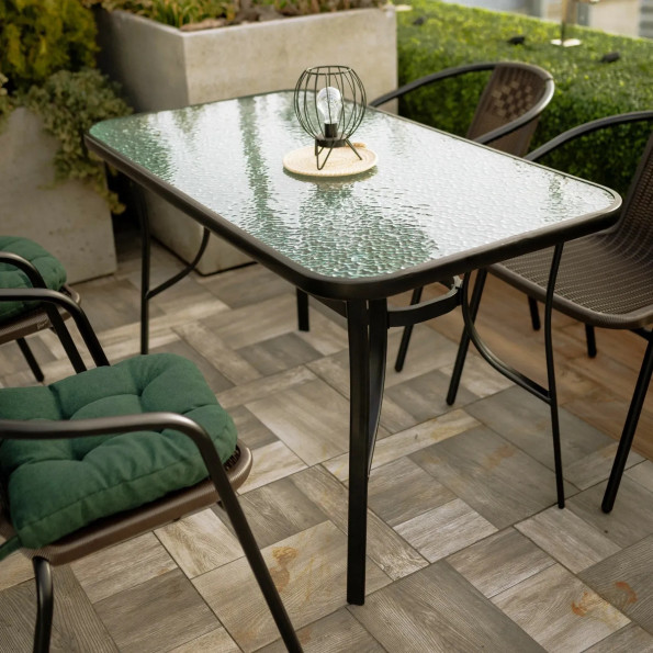 Стіл садовий прямокутний 140х80х70 см чорний  -
                                                        Фото 2