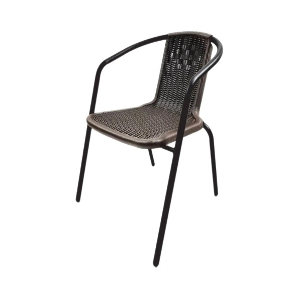 Садовий стілець вуличний з міцного з ротанга Коричневий