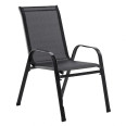 Садовий стілець із текстилену вуличний на металевій рамі Чорний