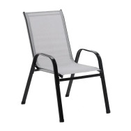 Садовий стілець із текстилену вуличний на металевій рамі Сірий