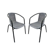 Комплект садових стільців 2 стільці з ротанга Сірий