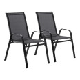 Комплект садовых стульев 2 шт из текстилена на металлической раме Черный