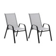 Комплект садовых стульев 2 шт из текстилена на металлической раме Серый