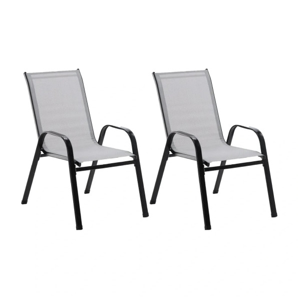 Комплект садовых стульев 2 шт из текстилена на металлической раме Серый