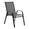Садовий стілець із текстилену вуличний на металевій рамі Темно-сірий