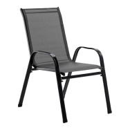 Садовий стілець із текстилену вуличний на металевій рамі Темно-сірий