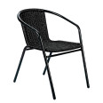 Садовий стілець вуличний з міцного штучного ротанга Чорний