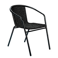 Садовий стілець вуличний з міцного штучного ротанга Чорний