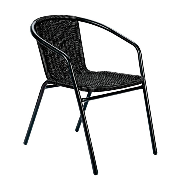 Садовий стілець вуличний з міцного штучного ротанга Чорний
