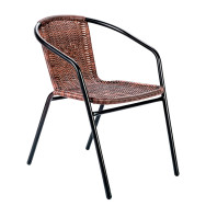 Садовий стілець вуличний з міцного з плетного ротанга Коричневий