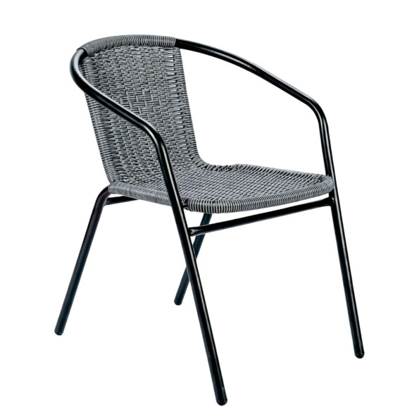 Садовий стілець вуличний з плетного штучного ротанга Сірий