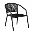 Садовий стілець вуличний з міцного з плетного штучного ротанга Чорний