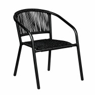 Садовий стілець вуличний з міцного з плетного штучного ротанга Чорний
