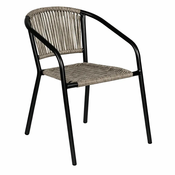 Садовий стілець вуличний з міцного з плетного штучного ротанга Сірий