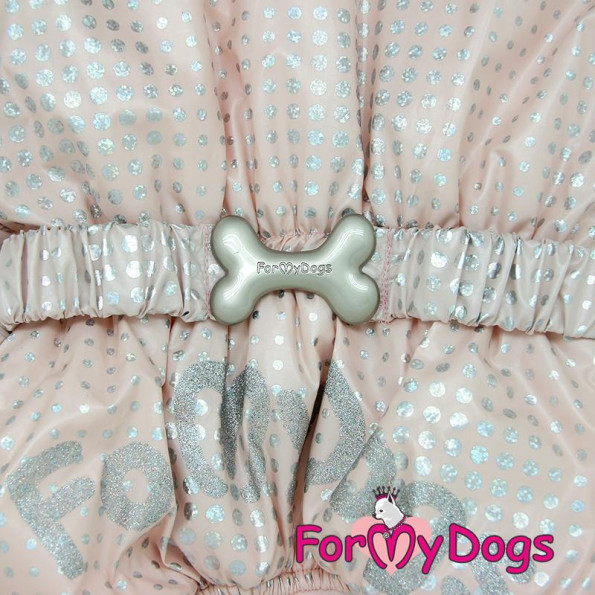 Зимний комбинезон для собак For My Dogs "Горошки" розовый -
                                                        Фото 4